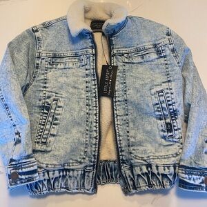 *NWT* Little Bipsy Sherpa Denim Jacket (Light Wash), 4-5T